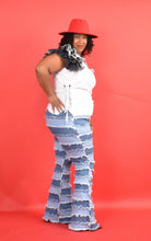 Load image into Gallery viewer, TNT WHITE TWO TONE DENIM TOP