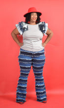 Load image into Gallery viewer, TNT GRAY TWO TONE DENIM TOP