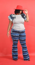 Load image into Gallery viewer, TNT GRAY TWO TONE DENIM TOP