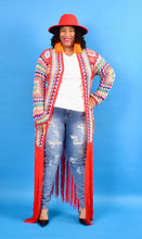 Load image into Gallery viewer, TNT RED KNIT DUSTER TOP
