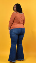 Load image into Gallery viewer, TNT DARK BLUE RIPPED WIDE LEG JEANS