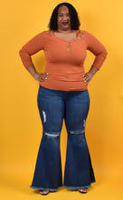 Load image into Gallery viewer, TNT DARK BLUE RIPPED WIDE LEG JEANS