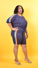 Load image into Gallery viewer, TNT BLUE COLOR STRIP SHORT SET