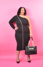 Load image into Gallery viewer, TNT BLACK GOLD ZIP UP DRESS