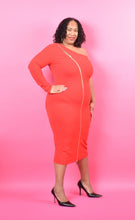 Load image into Gallery viewer, TNT RED GOLD ZIP UP DRESS