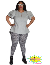 Load image into Gallery viewer, TNT GRAY &amp; BLACK CHEETAH LEGGINGS