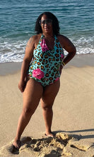 Load image into Gallery viewer, TNT TEAL PRINT 2 PIECE SWIMWEAR